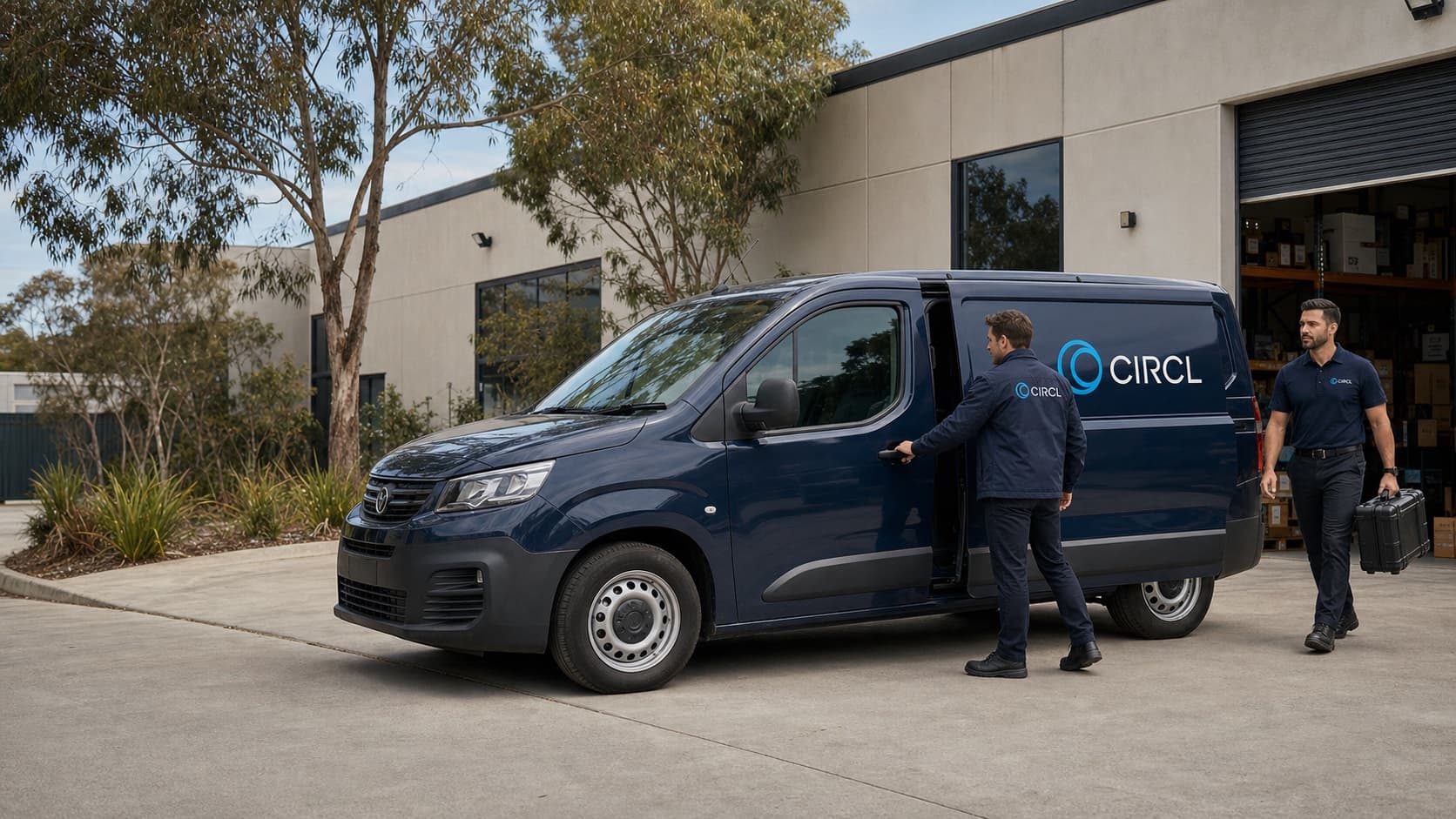 Circl service vehicle and field team ready for work